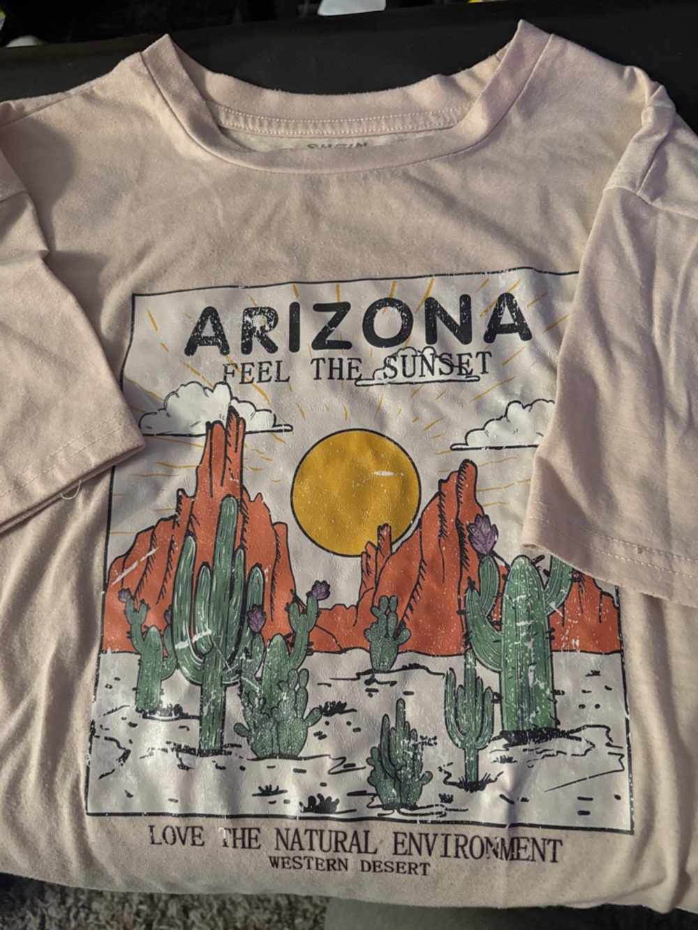 SHEIN Pink Arizona Sunset Graphic Tee